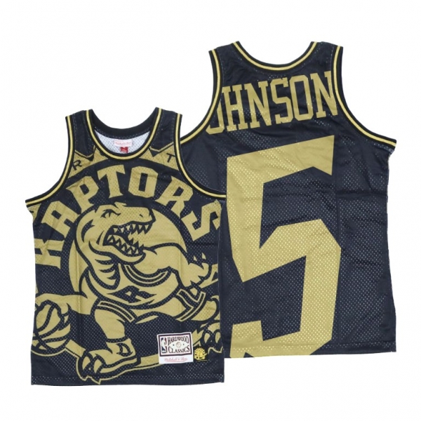 Toronto Raptors Stanley Johnson Big Face Black Gold Jersey