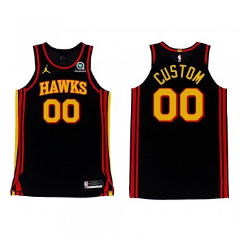 Atlanta Hawks #00 Custom 2020-21 Statement Authentic Jersey Infinity Black