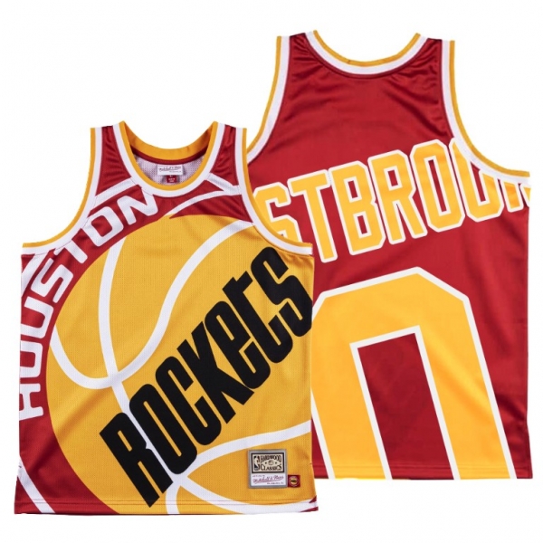 Houston Rockets Russell Westbrook Red HWC Big Face #0 Jersey