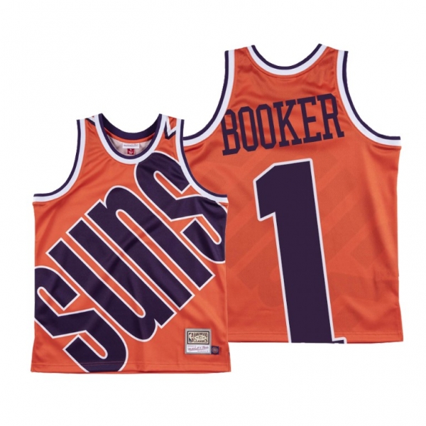 Devin Booker Phoenix Suns Big Face #1 Orange HWC Jersey