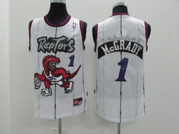 Raptors 1 Tracy McGrady White Hardwood Classics Jersey