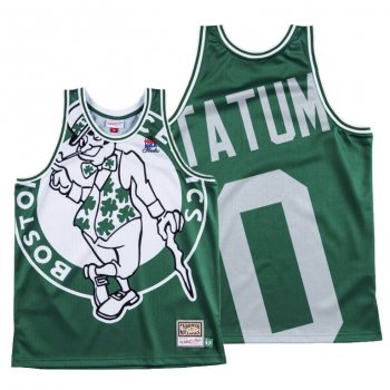 Boston Celtics Jayson Tatum Green HWC Big Face #0 Jersey