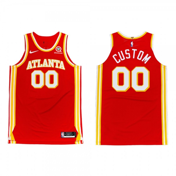 Atlanta Hawks #00 Custom 2020-21 Icon Authentic Jersey Torch Red