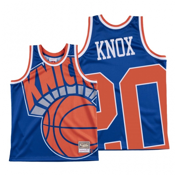 Kevin Knox New York Knicks Big Face #20 Blue Hardwood Classics Jersey