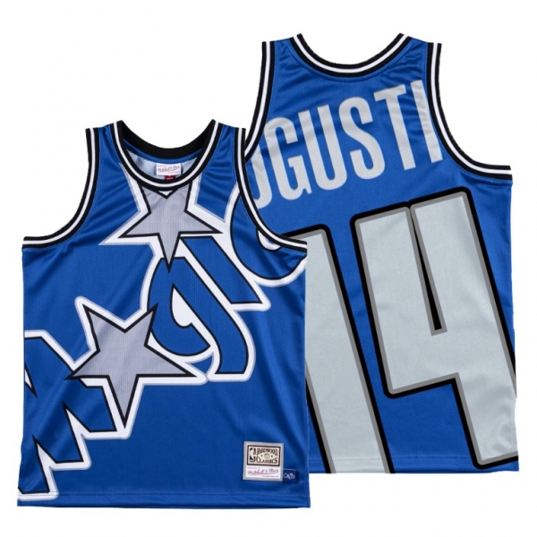 Orlando Magic D.J. Augustin Royal HWC Big Face #14 Jersey