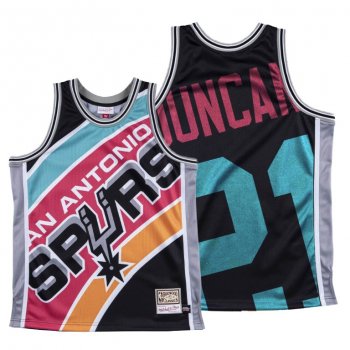 San Antonio Spurs Tim Duncan Black HWC Big Face #21 Jersey