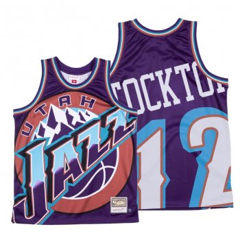 Jazz John Stockton #12 Big Face Purple Jersey