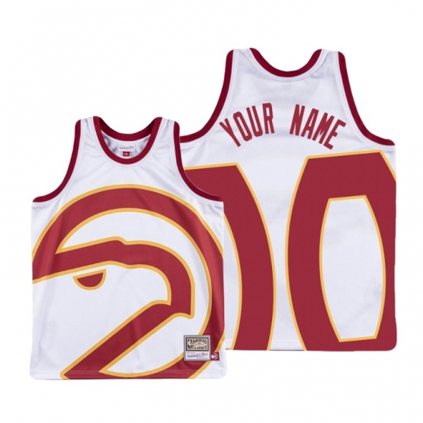 Atlanta Hawks Custom White HWC Big Face #00 Jersey