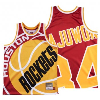 Houston Rockets Hakeem Olajuwon Red HWC Big Face #34 Jersey