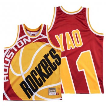 Houston Rockets Yao Ming Red HWC Big Face #11 Jersey