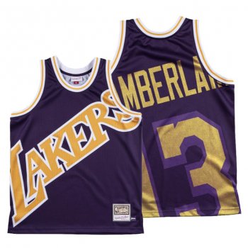 Los Angeles Lakers Wilt Chamberlain Purple HWC Big Face #13 Jersey