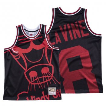 Chicago Bulls Zach LaVine Black HWC Big Face #8 Jersey