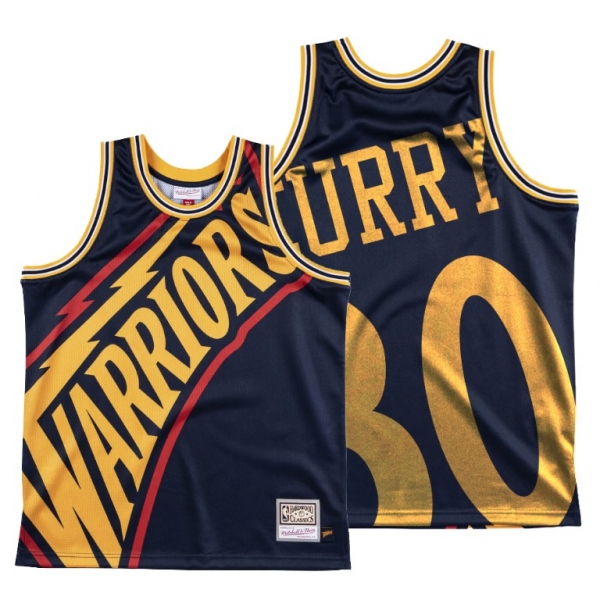 Golden State Warriors Stephen Curry Navy HWC Big Face #30 Jersey