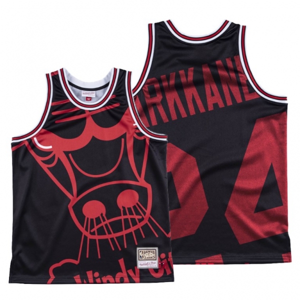 Chicago Bulls Lauri Markkanen Black HWC Big Face #24 Jersey