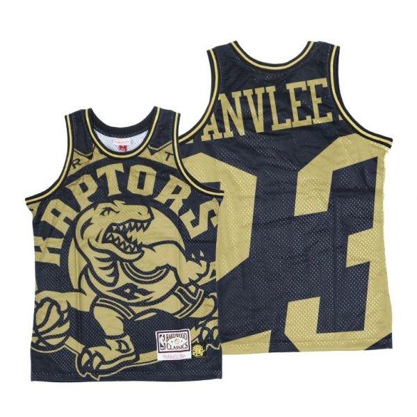 Raptors Fred VanVleet #23 Big Face Black Gold Jersey