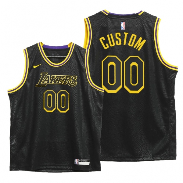 Youth Custom Lakers youth Black Mamba Inspired City Jersey 2020 Honors Kobe