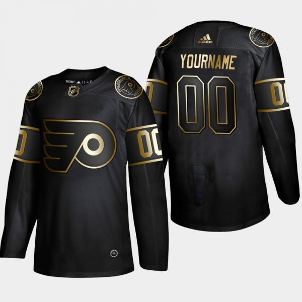 Men's Philadelphia Flyers Custom #00 2019 NHL Golden Edition Black Authentic Player Jersey