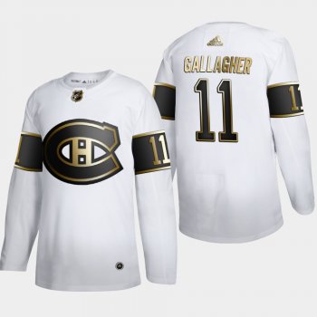 Men's Montreal Canadiens Brendan Gallagher #11 NHL Golden Edition White Authentic Jersey