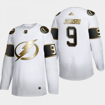 Men's Tampa Bay Lightning Tyler Johnson #9 NHL Golden Edition White Authentic Jersey