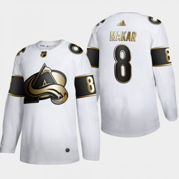 Men's Colorado Avalanche Cale Makar #8 NHL Golden Edition White Authentic Jersey