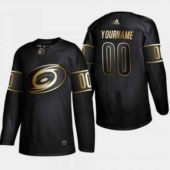 Men's Carolina Hurricanes Custom #00 2019 NHL Golden Edition Black Authentic Player Jersey