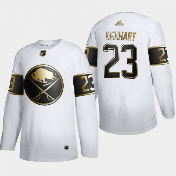 Men's Buffalo Sabres Sam Reinhart #23 NHL Golden Edition White Authentic Jersey