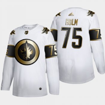 Winnipeg Jets Arvid Holm #75 NHL Golden Edition Authentic Jersey - White