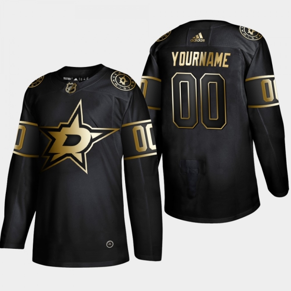 Dallas Stars Custom #00 2019 NHL Golden Edition Authentic Player Jersey - Black