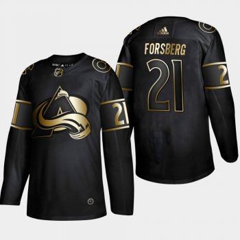 Men's JerseyColorado Avalanche Peter Forsberg #21 Retired Player 2019 NHL Golden Edition Black Jersey - Men's