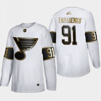 Men's St. Louis Blues Vladimir Tarasenko #91 NHL Golden Edition White Authentic Jersey