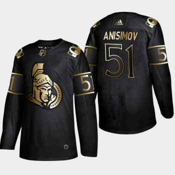 Men's Ottawa Senators Artem Anisimov #51 NHL Golden Edition Black Authentic Jersey