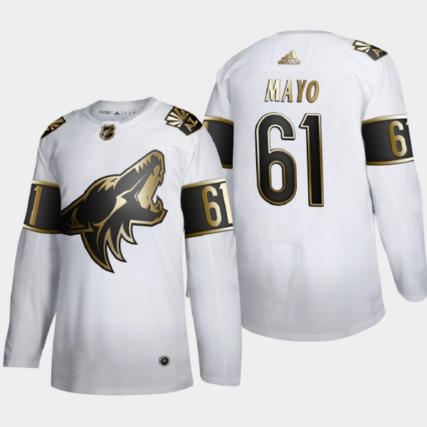 Arizona Coyotes Dysin Mayo #61 Authentic NHL Golden Edition White Jersey - Men's