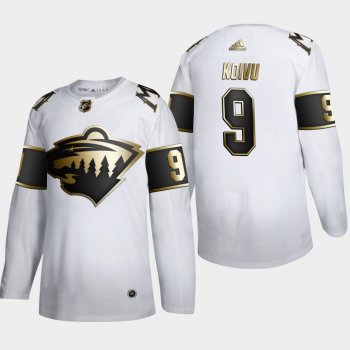 Men's Minnesota Wild Mikko Koivu #9 NHL Golden Edition White Authentic Jersey