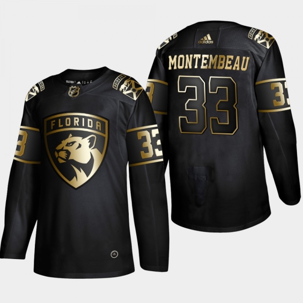 Florida Panthers Sam Montembeault #33 Authentic 2019 NHL Golden Edition Black Player Jersey - Men's