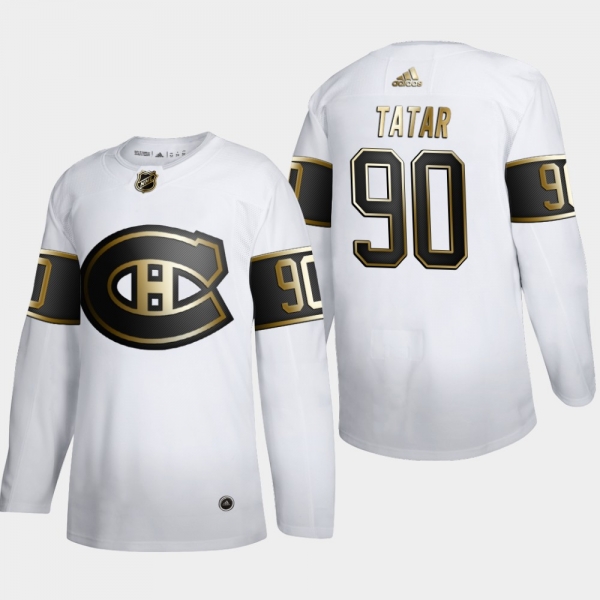 Men's JerseyMen's Montreal Canadiens Tomas Tatar #90 NHL Golden Edition White Authentic Jersey