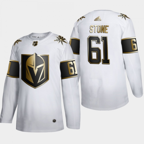 Men's Vegas Golden Knights Mark Stone #61 NHL Golden Edition White Authentic Jersey