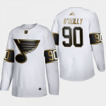 Men's St. Louis Blues Ryan O'Reilly #90 NHL Golden Edition White Authentic Jersey