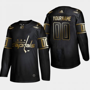 Men's Washington Capitals Custom #00 2019 NHL Golden Edition Black Authentic Player Jersey