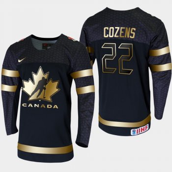 Canada Dylan Cozens #22 2020 IIHF World Junior Championship Black Golden Edition Jersey