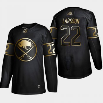 Men's Buffalo Sabres Johan Larsson 2019 NHL Golden Edition Authentic Player Black Jersey