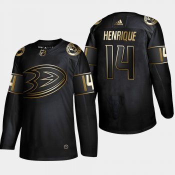 Men's JerseyAnaheim Ducks Adam Henrique #14 Authentic 2019 NHL Golden Edition Black Player Jersey - Men's