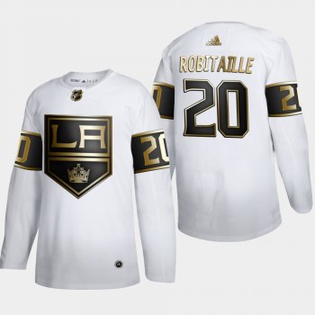 Men's JerseyMen's Los Angeles Kings Luc Robitaille #20 NHL Golden Edition White Retired Authentic Jersey