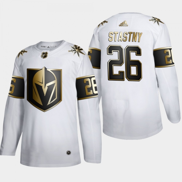 Men's Vegas Golden Knights Paul Stastny #26 NHL Golden Edition White Authentic Jersey