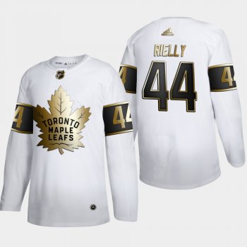 Men's Toronto Maple Leafs Morgan Rielly #44 NHL Golden Edition White Authentic Jersey