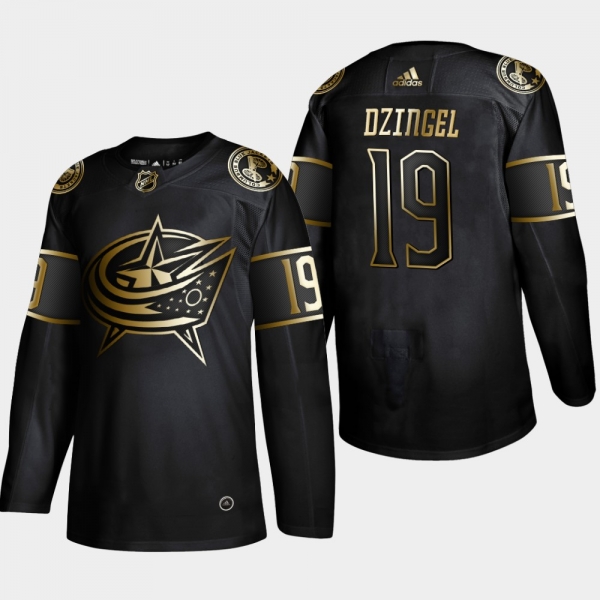 Men's Columbus Blue Jackets Ryan Dzingel 2019 NHL Golden Edition Authentic Player Black Jersey