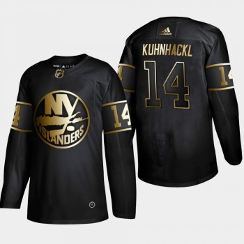 Men's New York Islanders Tom Kuhnhackl #14 2019 NHL Golden Edition Black Authentic Player Jersey