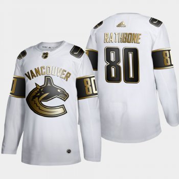 Vancouver Canucks Jack Rathbone #80 NHL Golden Edition Authentic Jersey - White