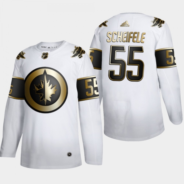 Men's Winnipeg Jets Mark Scheifele #55 NHL Golden Edition White Authentic Jersey