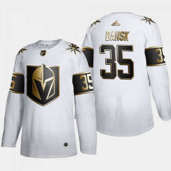 Vegas Golden Knights Oscar Dansk #35 NHL Golden Edition Authentic Jersey - White