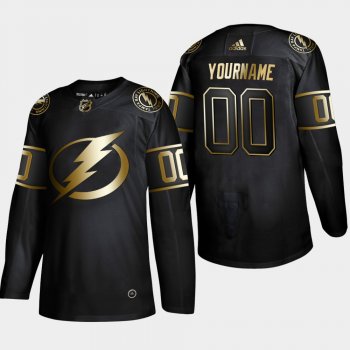 Men's Tampa Bay Lightning Custom 2019 NHL Golden Edition Authentic Player Black Jersey